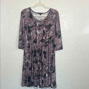 Sami & Jo Purple Gray 3/4 Sleeve Sundress